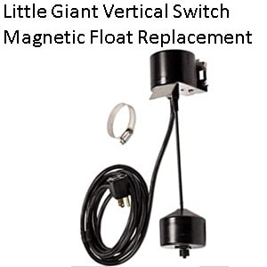 Little Giant RVMS Vertical Magnetic Float Switch 10 foot Cord, For up to 1/2 HP sump pump 